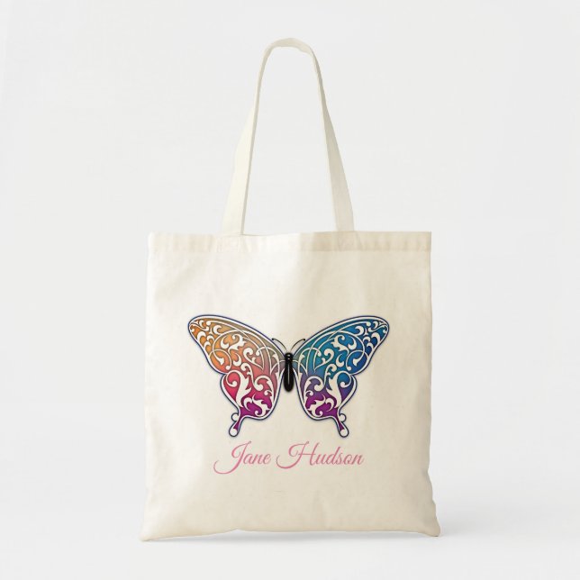 Tote Bag Conception élégante de papillon (Devant)