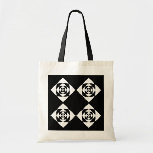 Tote Bag Conception florale noire et blanche