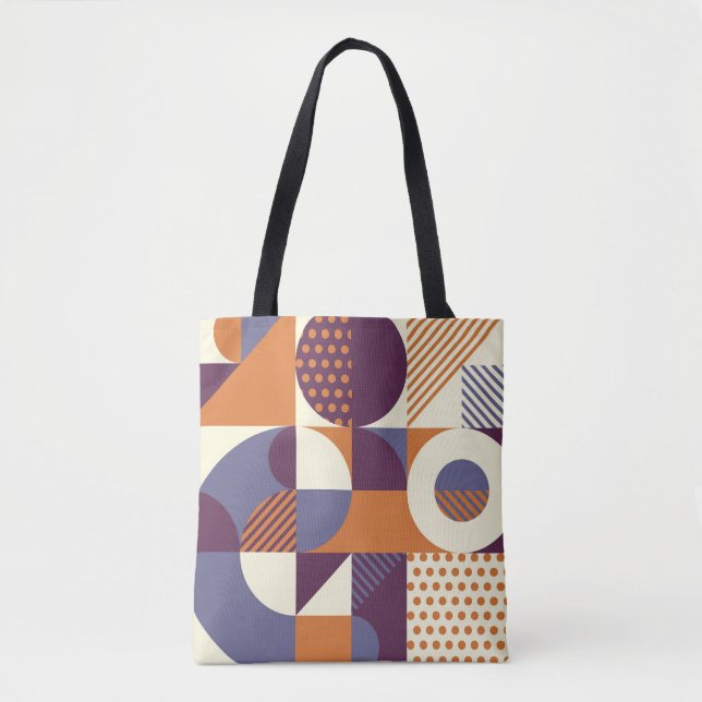 Tote Bag Conception géométrique de style rétro (Devant)