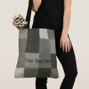 Tote Bag conception knittted noire et blanche vintage de