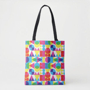 Tote Bag Conception motif géométrique Abstraite et colorée.
