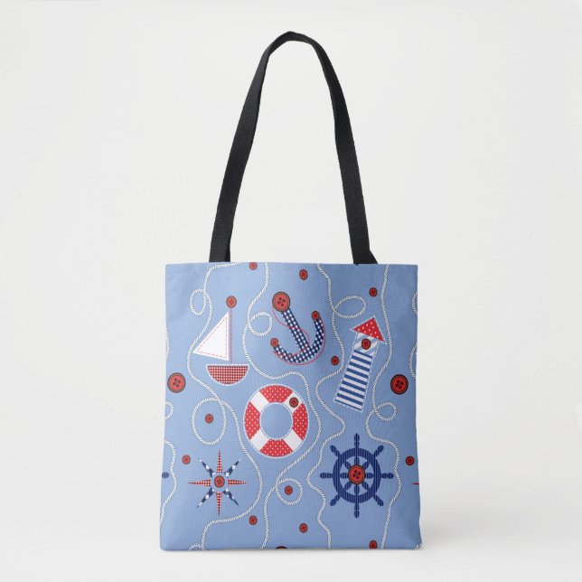 Tote Bag Conception nautique de patchwork (Devant)