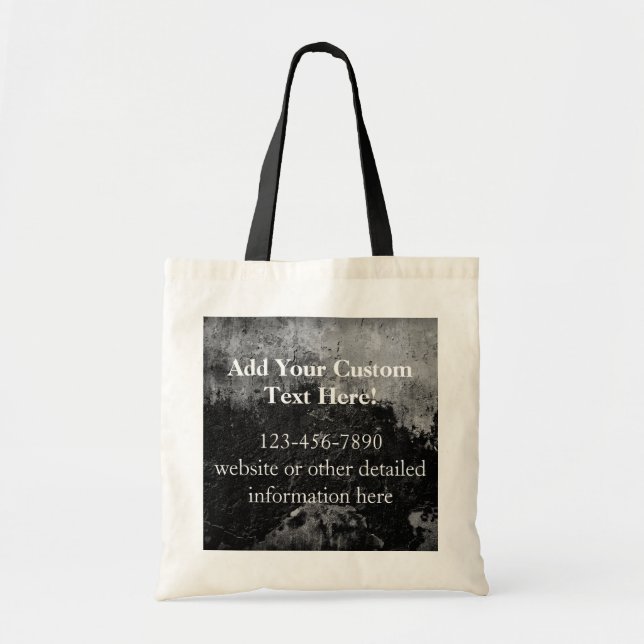 Tote Bag Conception noire grunge de finition de Faux de (Devant)