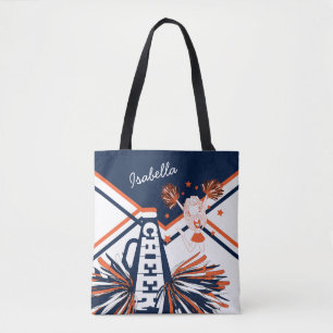Tote Bag Conception orange, blanche et bleue mignonne de