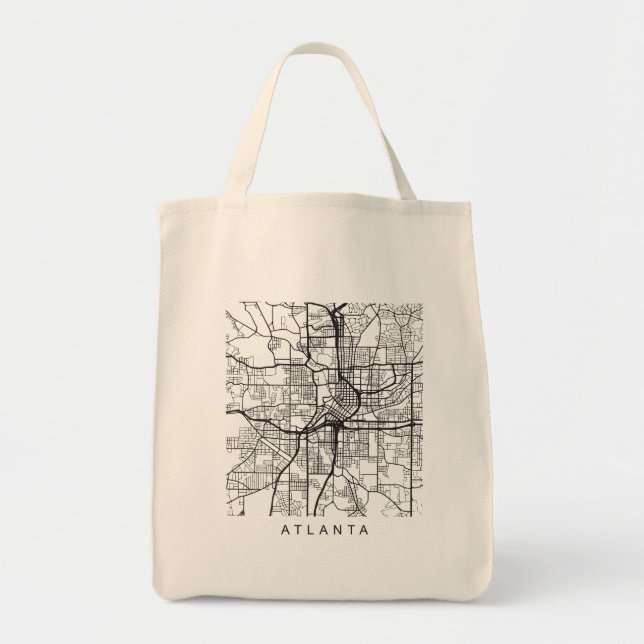 Tote Bag Conception sombre minimaliste de plan de ville de (Devant)