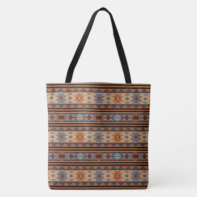 Tote Bag Conception sud-ouest Adobe Grey Brown Tribal Motif (Devant)
