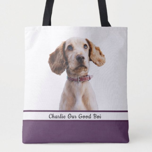 Tote Bag Concevez votre propre photo de chien d'impression  (Créateur téléchargé)