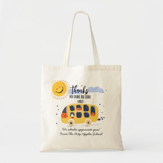 Tote Bag conducteur d'autobus scolaire merci d'être allé pl (Devant)