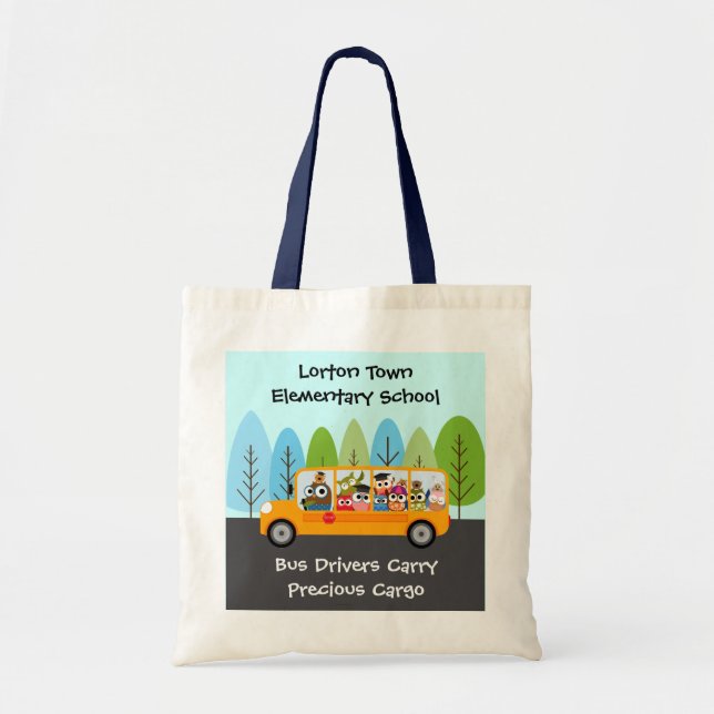 Tote Bag Conducteur de bus de l'école Cute Owl par Cindy Be (Devant)