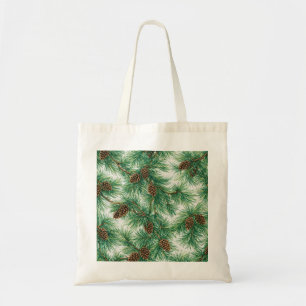 Tote Bag Cônes de pin et branches de feuillage persistant -