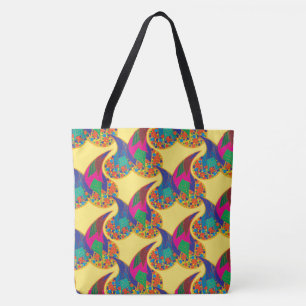 Tote Bag Confetti coloré abstrait Paisley Arc-en-ciel goutt