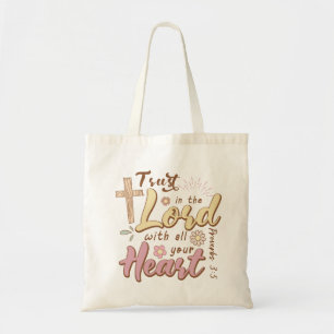 Tote Bag Confiance rétro dans la Bible du Seigneur Verse