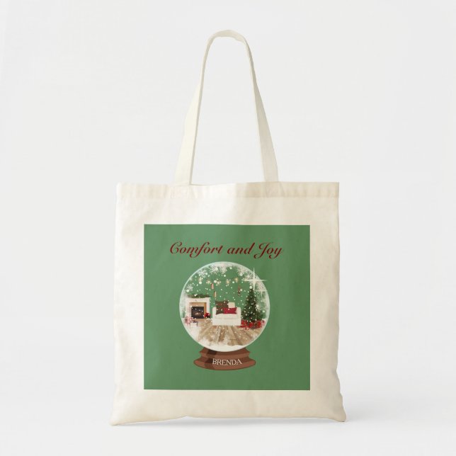 Tote Bag Confort et joyeux fauteuil Globe des neiges (Devant)