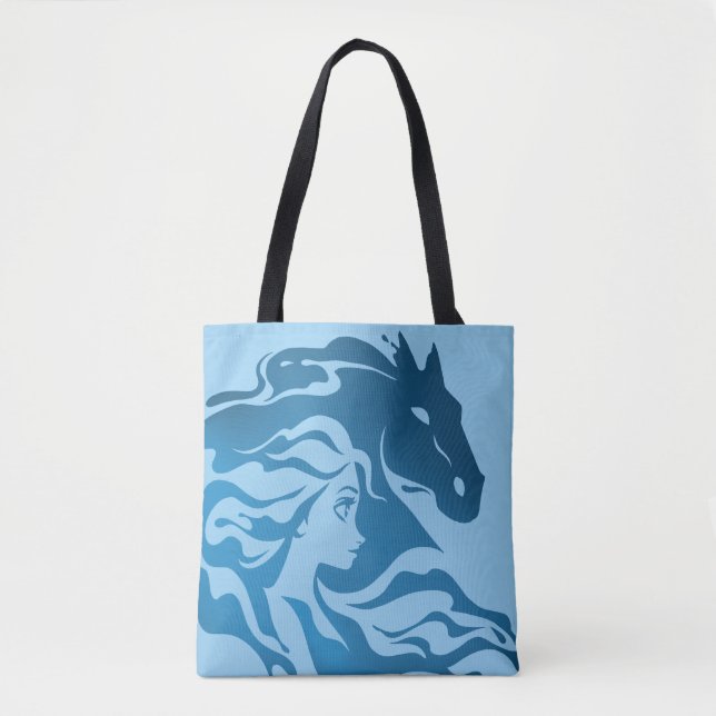 Tote Bag Congelé 2 : Elsa et le Nokk Aquarelle Silhouette (Devant)