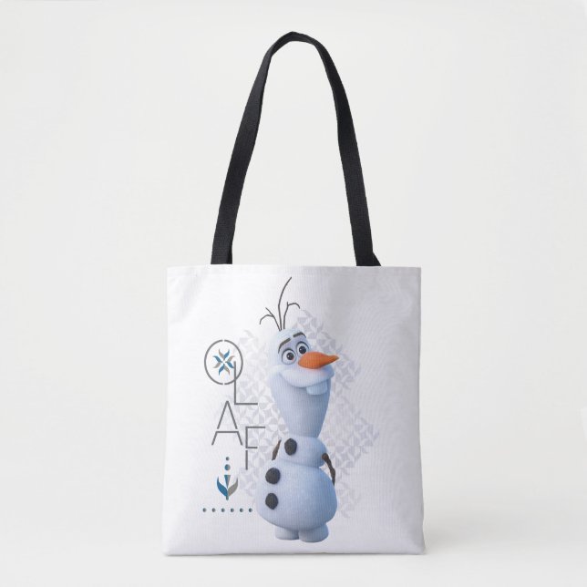 Tote Bag Congelé 2 : Olaf avec nom stylisé Graphique (Devant)