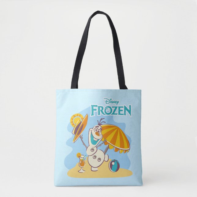 Tote Bag congelé| Olaf Playing on the Beach (Devant)