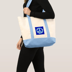 Tote Bag Connexion Paix en bleu