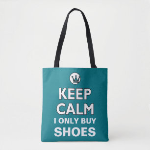 Tote Bag CONSERVEZ CALME blanc + votre arrière - plan & tex