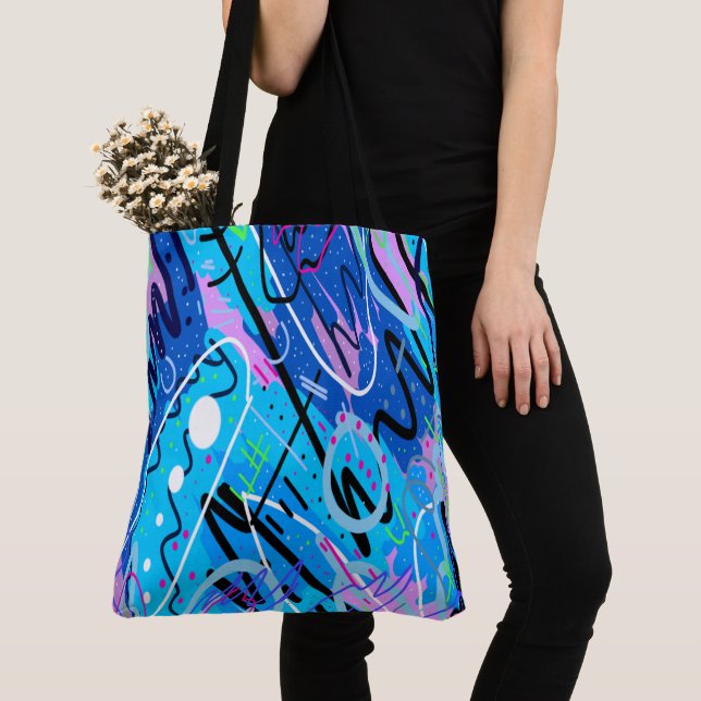Tote Bag Constellations Art Abstrait (De près)