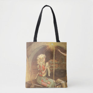 Tote Bag Conte de fées vintage, Cendrillon et marraine fée