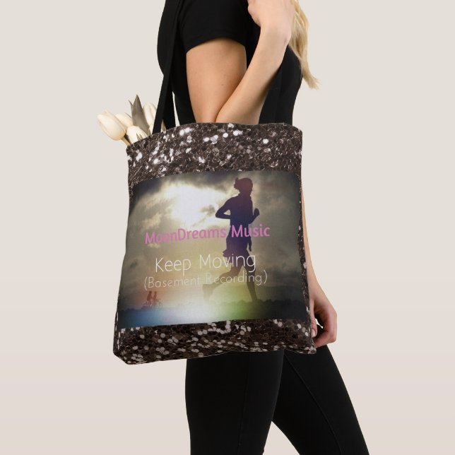 Tote Bag Continuer à déplacer la Parties scintillant Brown  (De près)