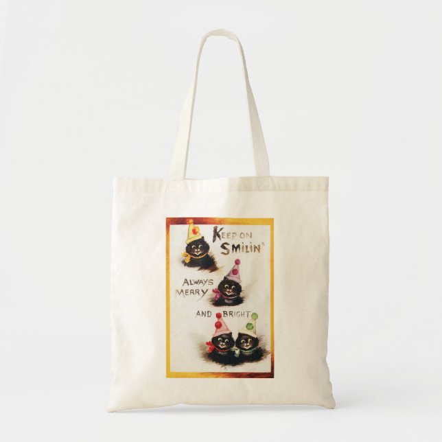 Tote Bag Continuez sur Smilin, Chat noir, Louis Wain (Devant)