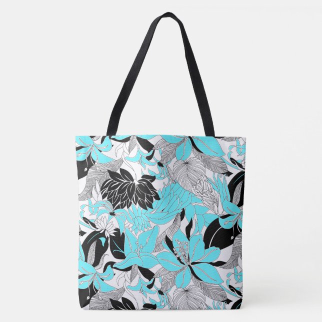 Tote Bag Contour Hawaii Tropical Lily et Protea Beach Bag (Devant)