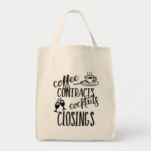 Tote Bag Contrats De Café Cocktails Réalisateur De Fermetur