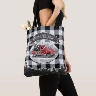 Tote Bag Contrôle blanc de Buffalo de noir vintage de