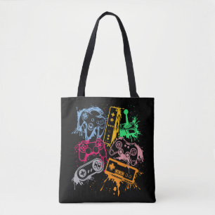Tote Bag Contrôleurs de console de jeu vidéo Retro 80's 90'