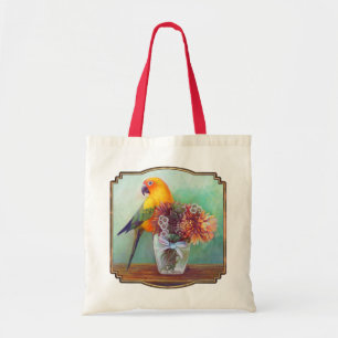 Tote Bag Conure et fleurs de Sun