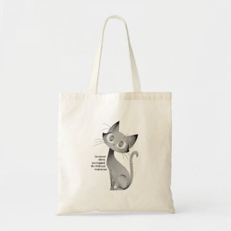 Tote Bag Conversation assis au regard langoureux
