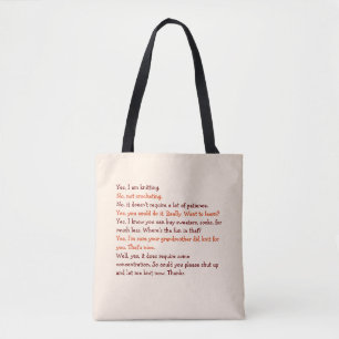 Tote Bag Conversation de Tricot amusant Mères Fête Mère Fil