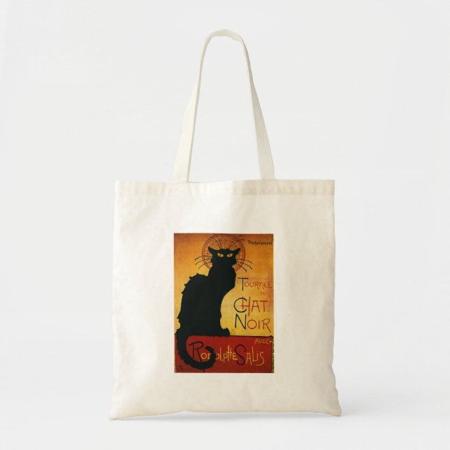 Tote Bag Conversation Noir - Chat noir (Devant)