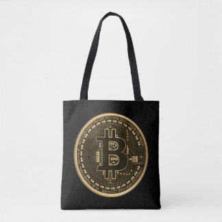 Tote Bag Cool Bitcoin Gold Noir