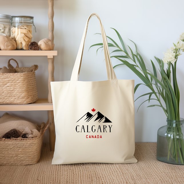 Tote Bag Cool Calgary Canada Mountains Maple Leaf (Créateur téléchargé)