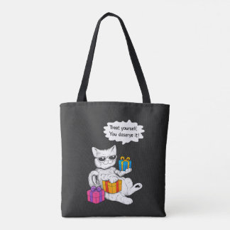 Tote Bag Cool Cat Self-Care Vibes