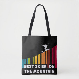 Tote Bag Cool Code Barre Conception Meilleur Skieur Sur La 