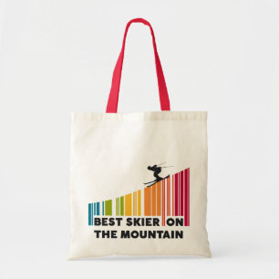 Tote Bag Cool Code Barre Conception Meilleur Skieur Sur La 