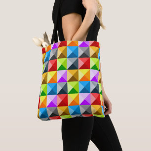 Tote Bag Cool de maquette triangle coloré motif géométrique