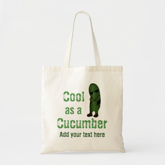 Tote Bag Cool En Concombre Personnalisé (Devant)
