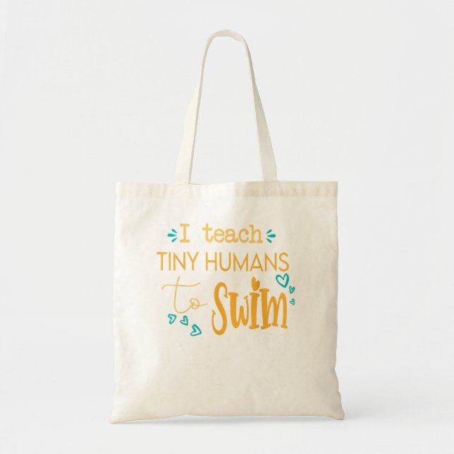 Tote Bag cool entraîneur de natation J'apprends aux humains (Devant)