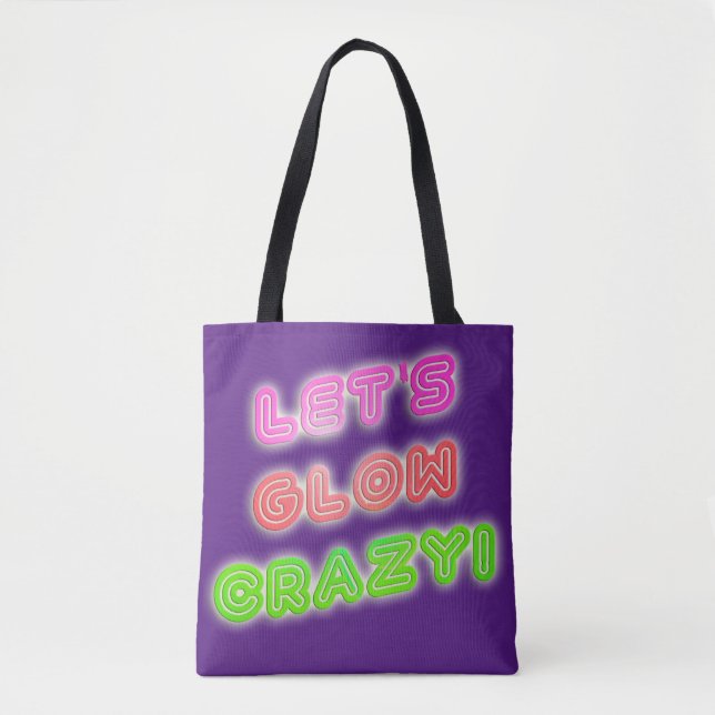 Tote Bag Cool fou brillant Neon brillant (Devant)