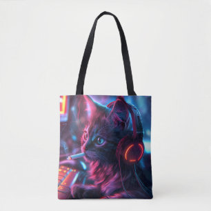 Tote Bag Cool Gamer Chat Fumer drôle