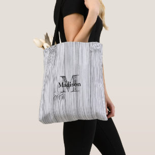 Tote Bag Cool gris imprimé bois de bambou Monogramme