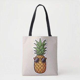 Tote Bag Cool Pineapple with Sunglasses