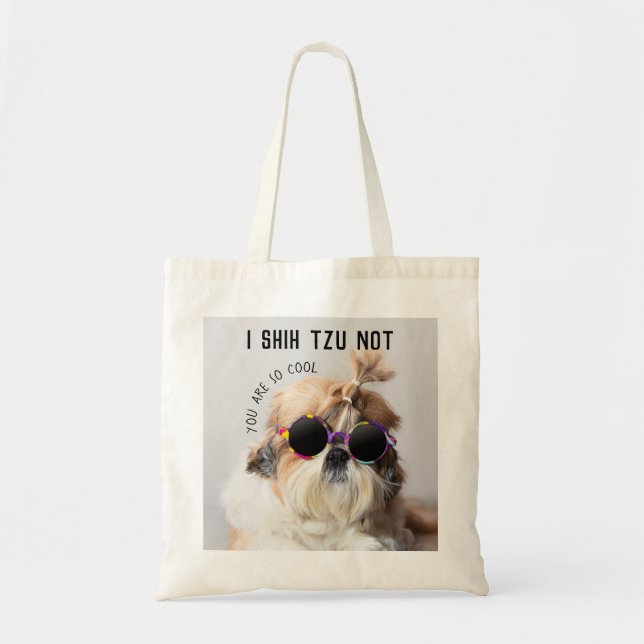 Tote Bag Cool Shih Tzu Pas amusant Lunettes de soleil migno (Devant)