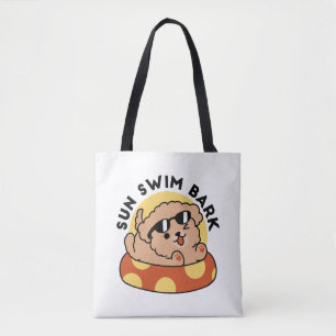 Tote Bag Cool Summer Chien Flottant - Jolie Puppy Pool Part