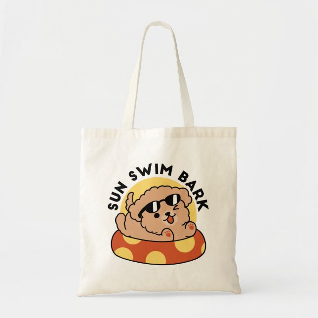 Tote Bag Cool Summer Chien Flottant - Jolie Puppy Pool Part (Devant)