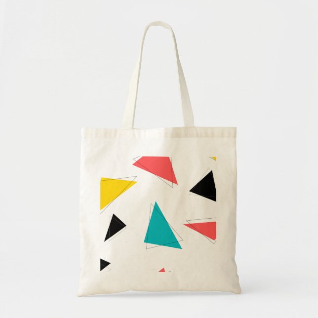 Tote Bag Cool, triangles colorées uniques, à la mode, (Devant)